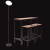 WP Bar & Stool Set & LED Floor Stand Lamp