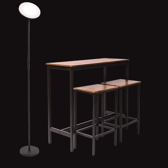 WP Bar & Stool Set & LED Floor Stand Lamp
