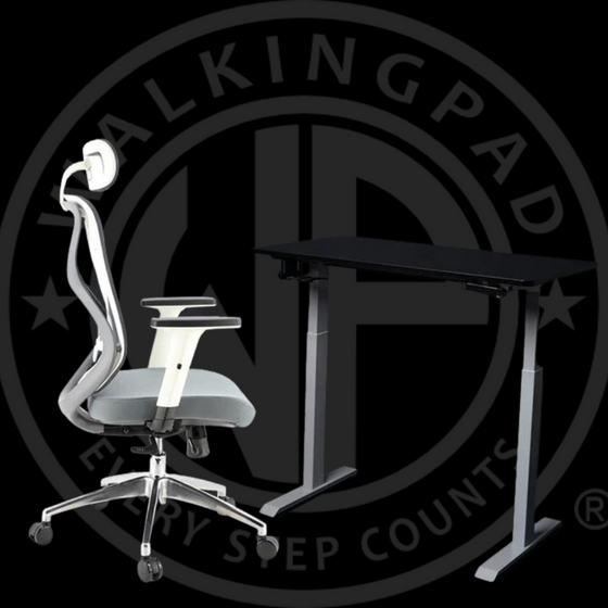 WP Pro Desk & WP Ergonomic Adjustable Office Chair Black