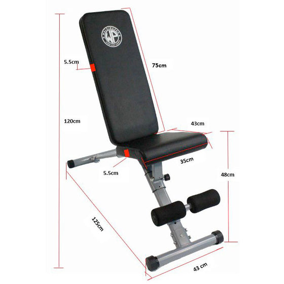 WP Pro Weight Adjustable Strength Training Bench with Fast Folding